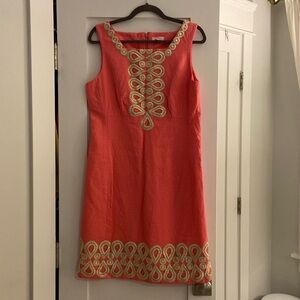 Hot pink and gold Lilly Pulitzer dress. Size 12
